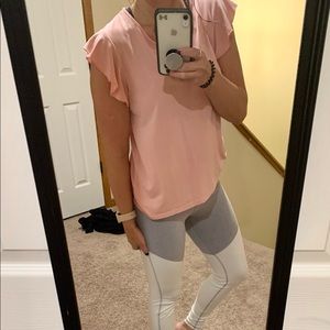 Blush, ruffle sleeve top